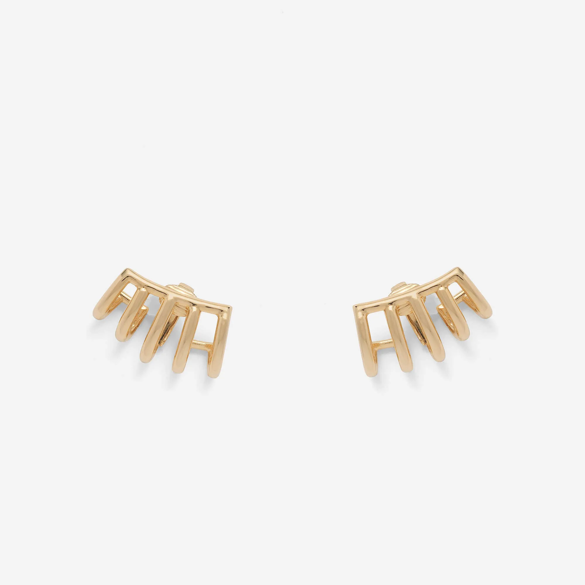 Cage Clip-On Earrings in Gold