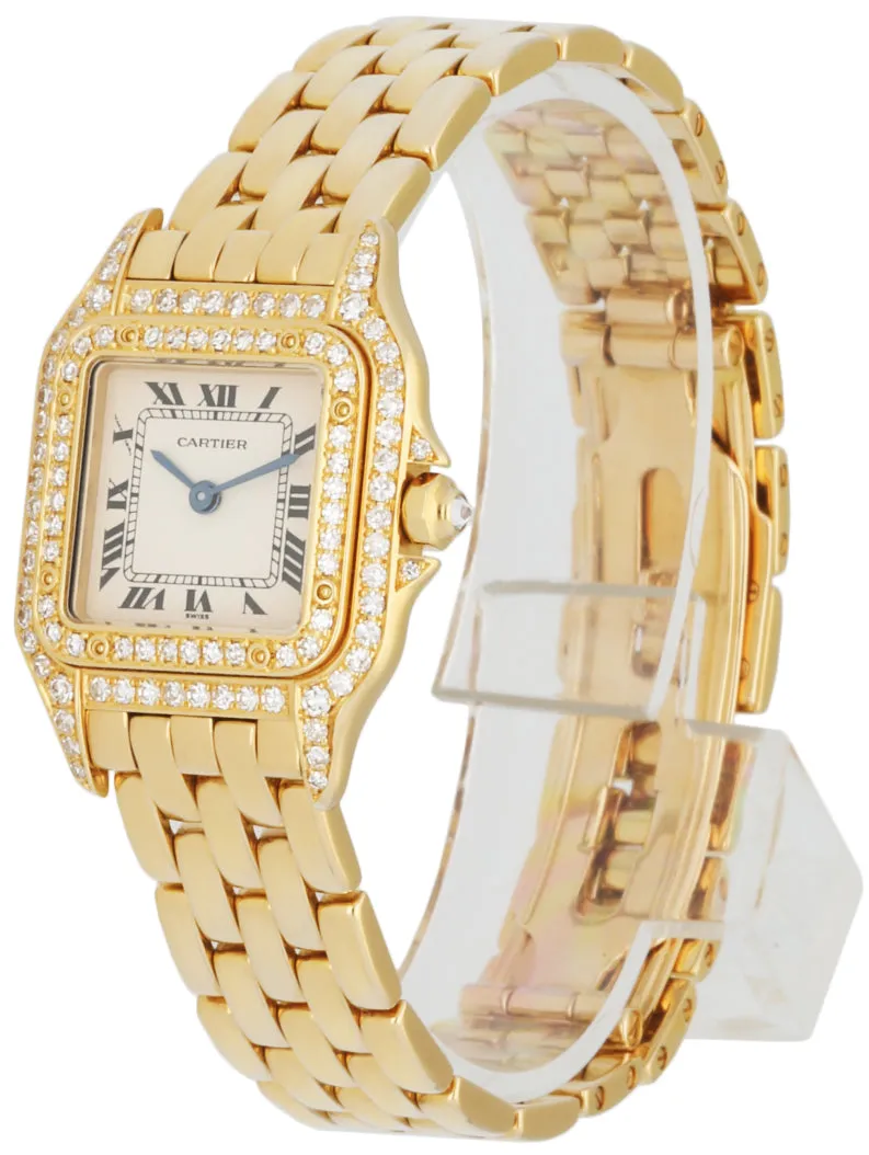 Cartier 1280/2 18K Yellow Gold & Diamond Ladies Watch