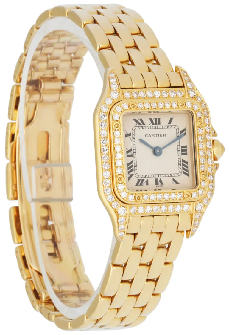 Cartier 1280/2 18K Yellow Gold & Diamond Ladies Watch