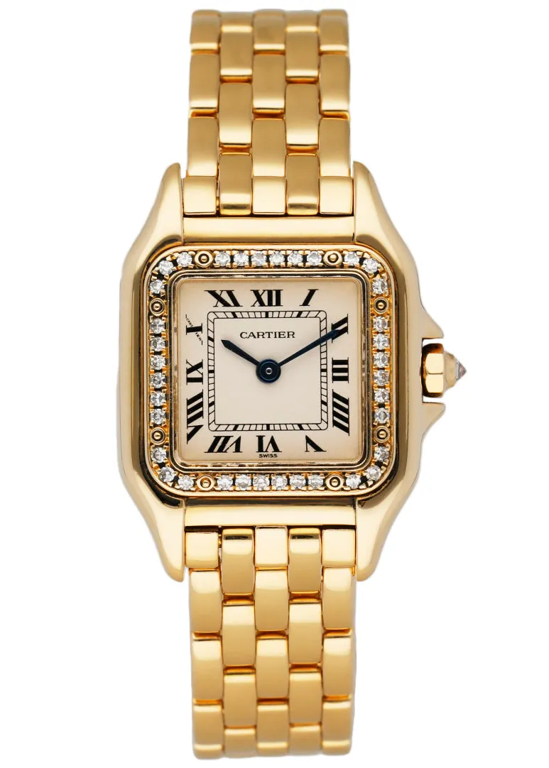 Cartier Panthere 1280 18K Yellow Gold Diamonds Ladies Watch Box Papers
