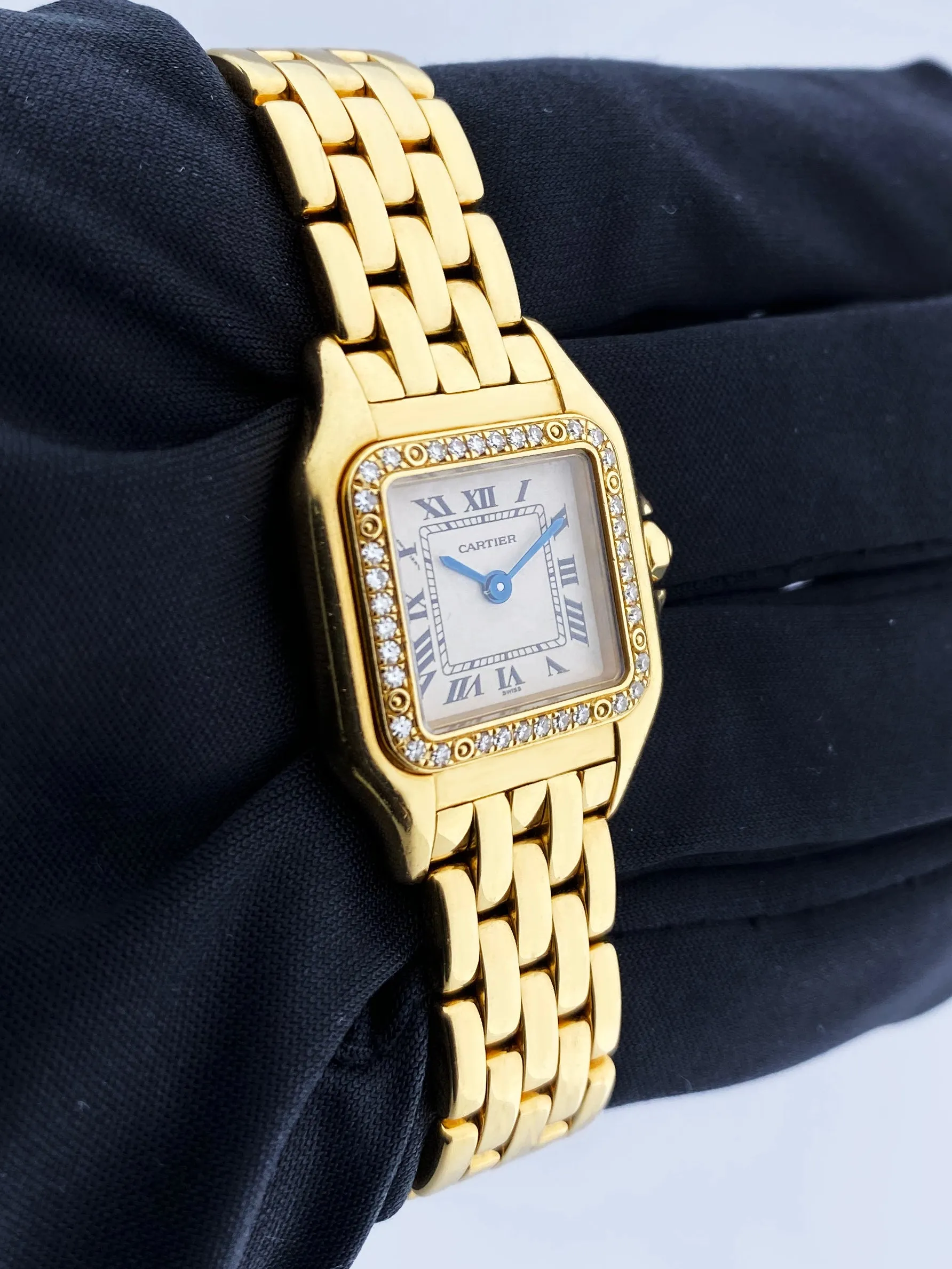 Cartier Panthere 1280 18K Yellow Gold Diamonds Ladies Watch Box Papers