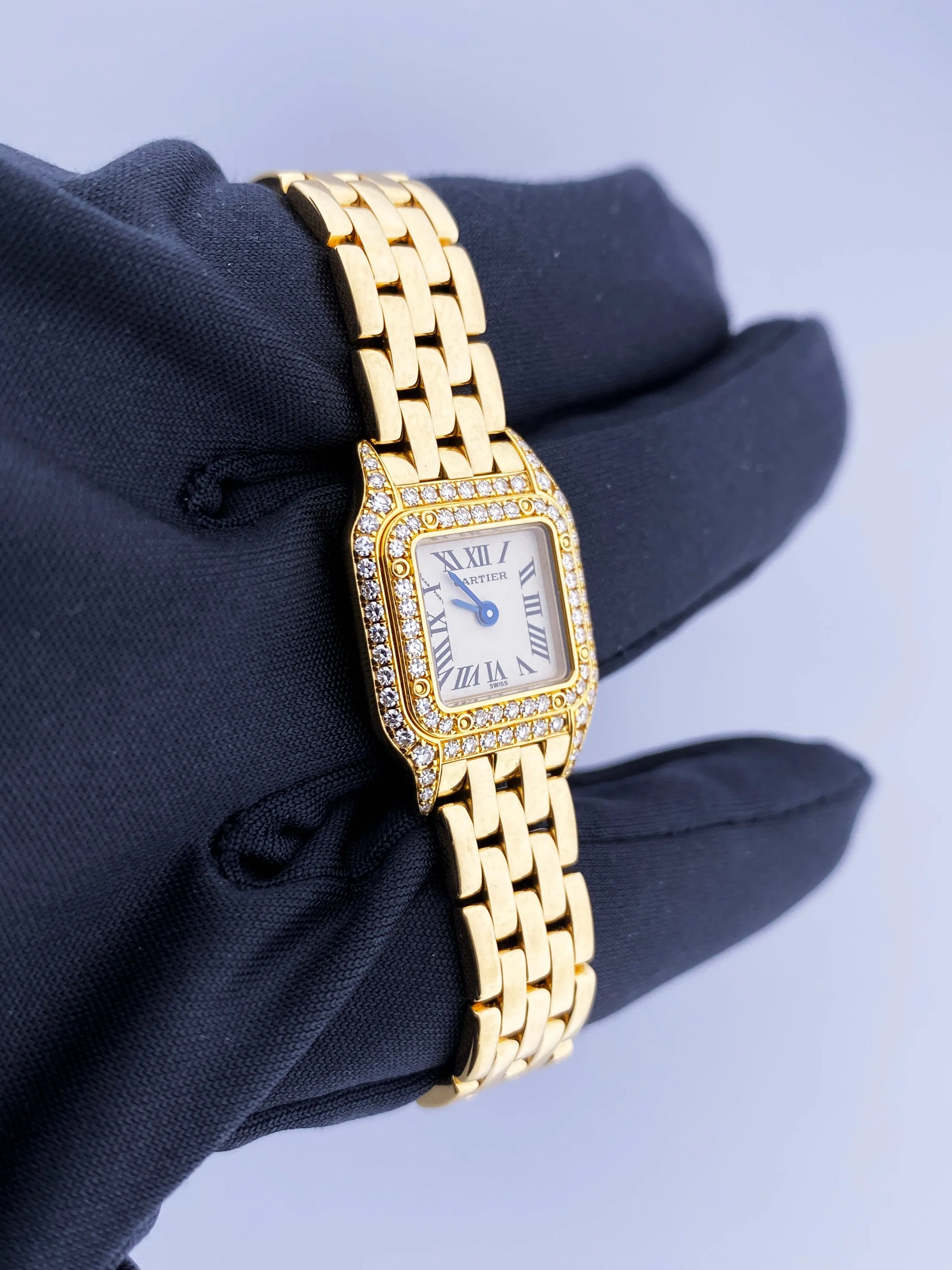 Cartier Panthere Mini 1131-1 18K Yellow Gold & Diamond Set Ladies Watch