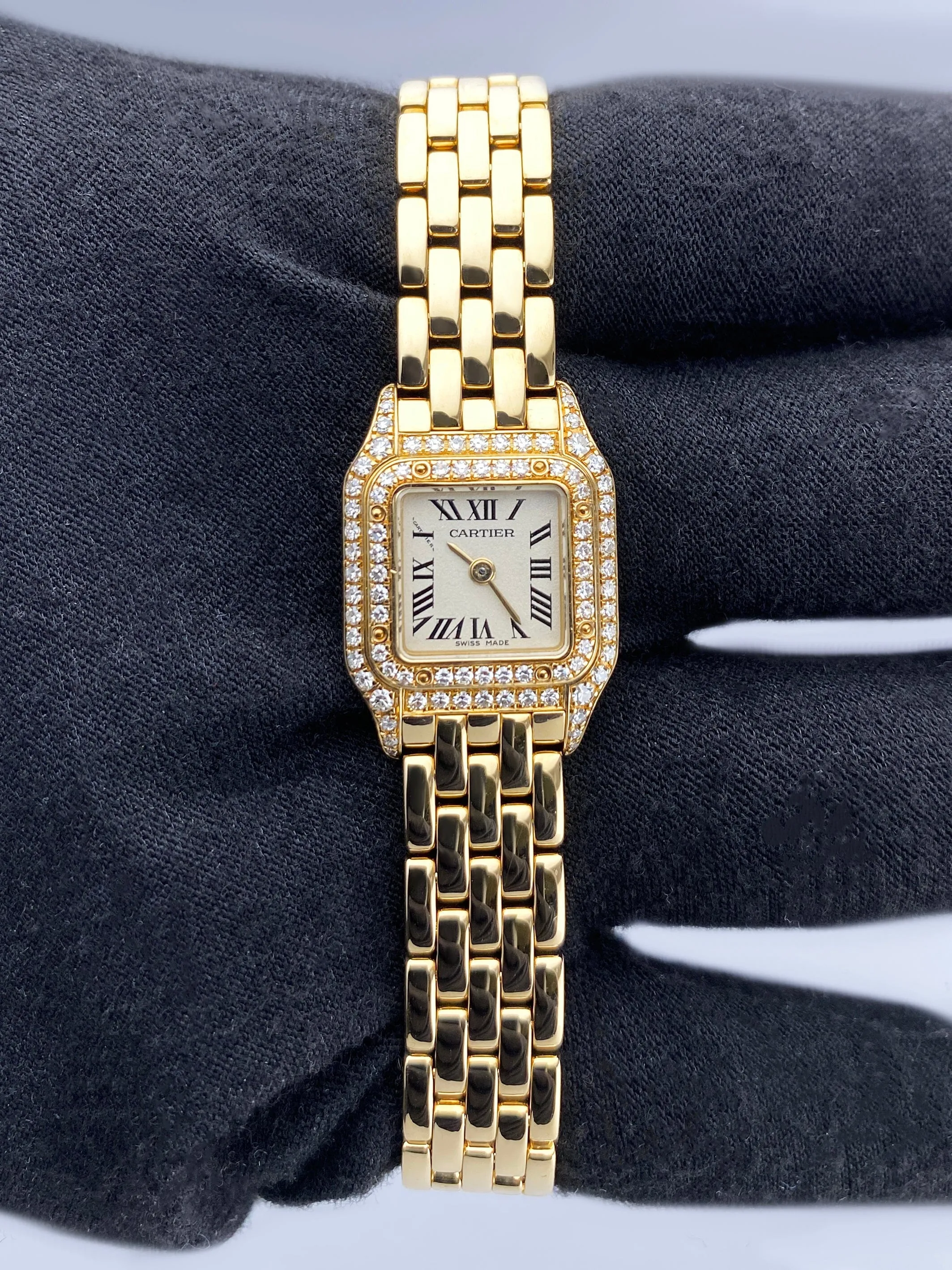 Cartier Panthere Mini WF3182B9 18K Yellow Gold Diamond Ladies Watch