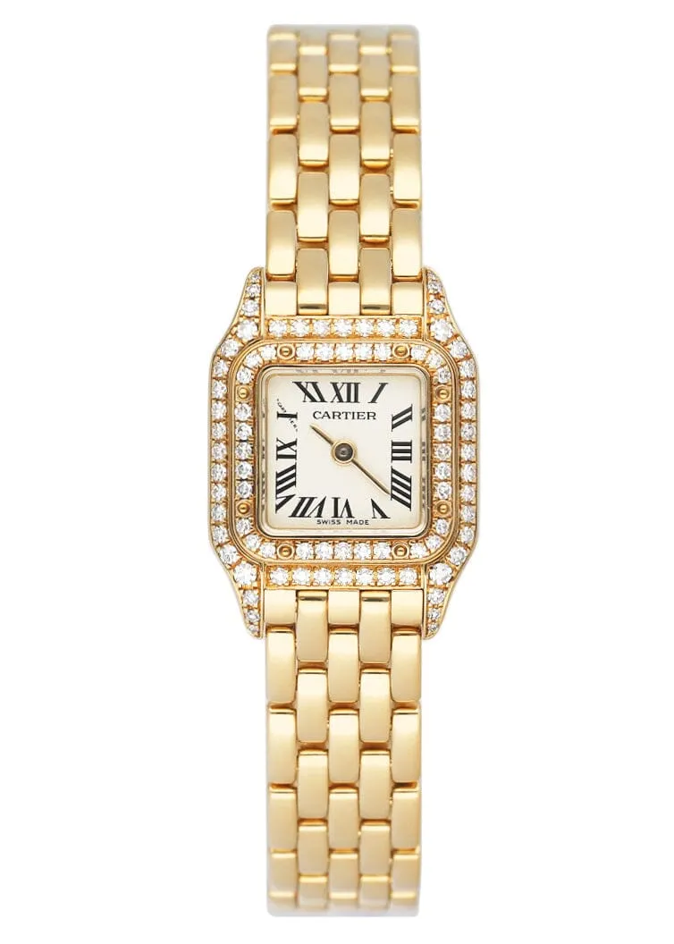 Cartier Panthere Mini WF3182B9 18K Yellow Gold Diamond Ladies Watch