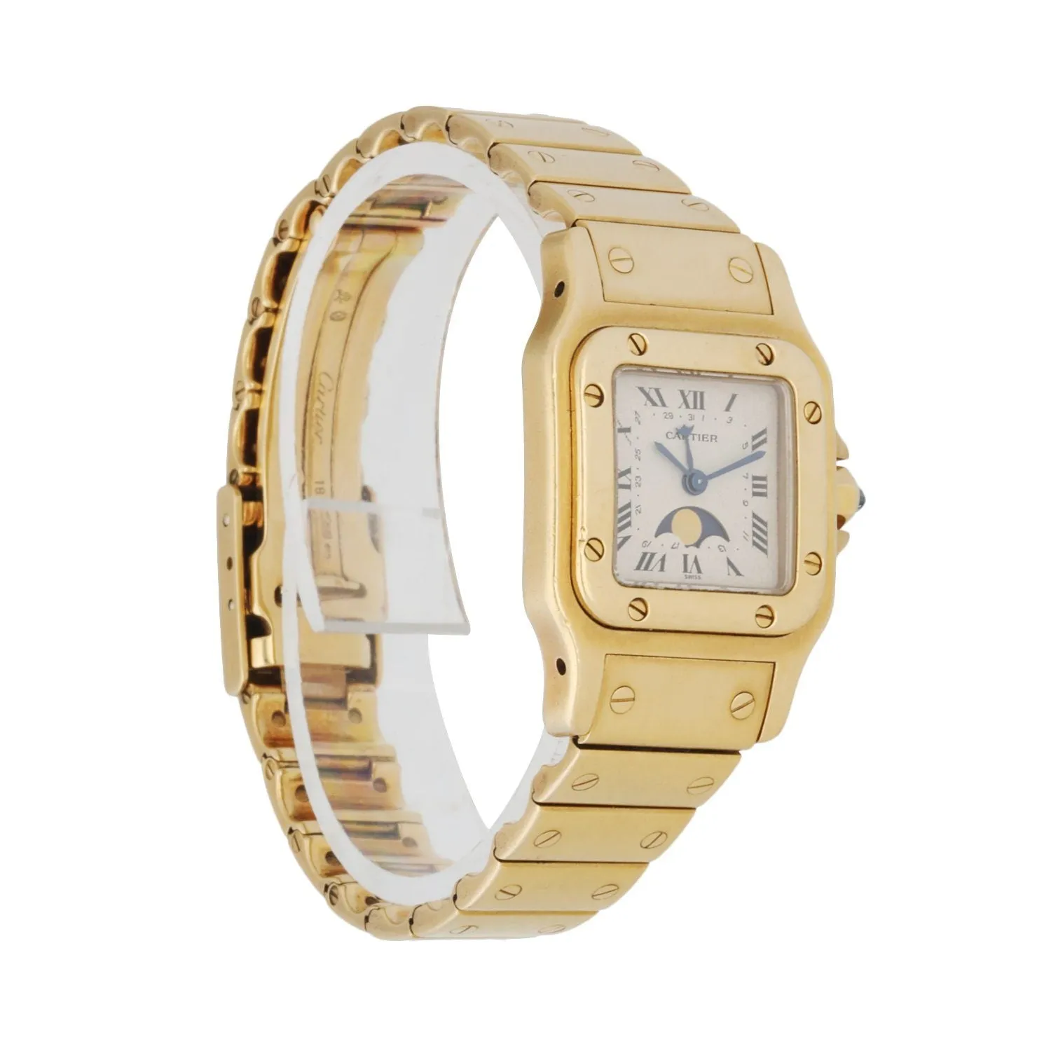 Cartier Santos 819902 18K Yellow Gold Moon Phase Ladies Watch