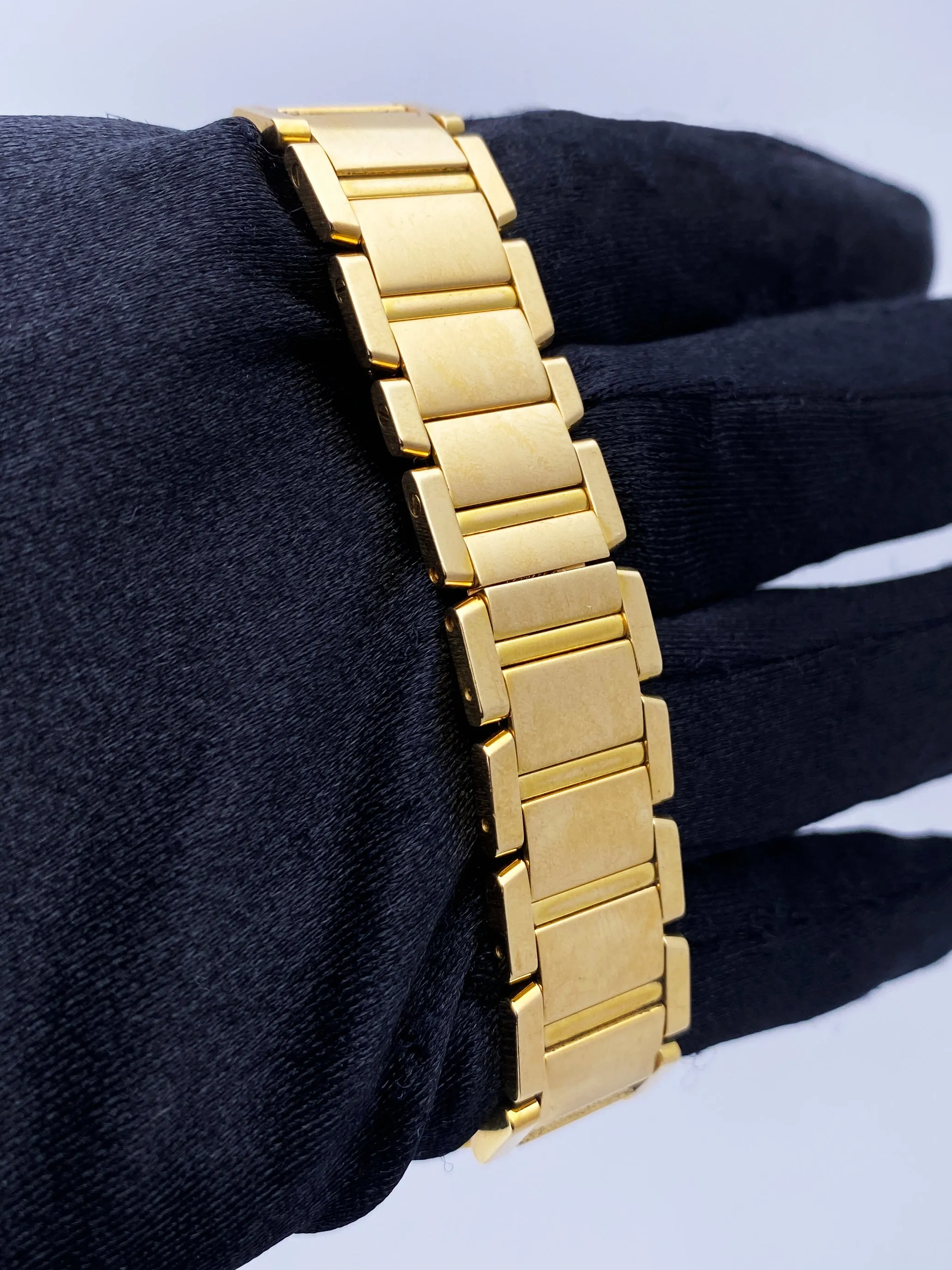 Cartier Tank Francaise 2385 18k Yellow Gold Diamond Ladies Watch