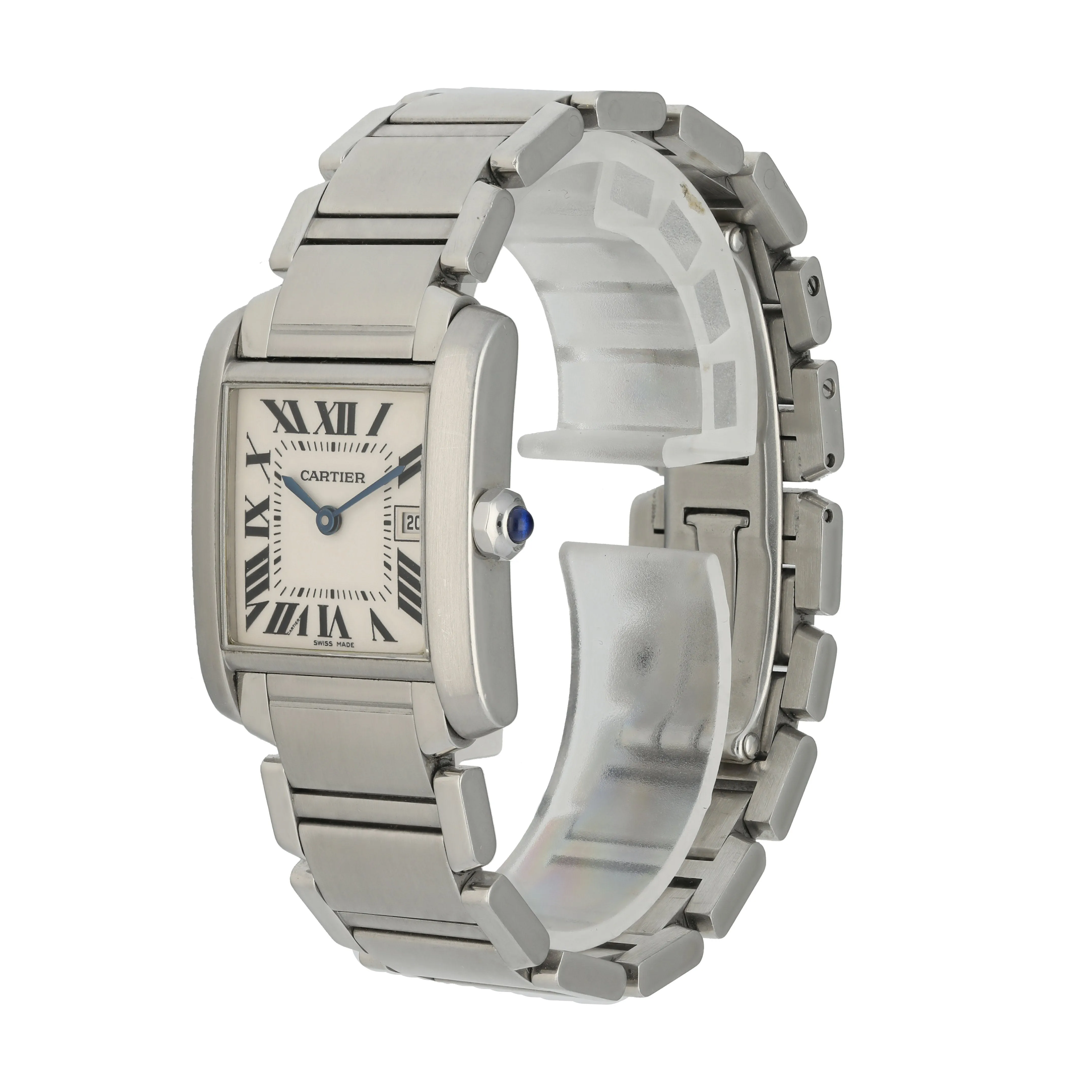 Cartier Tank Francaise 2465 Ladies Midsize Watch Box Papers