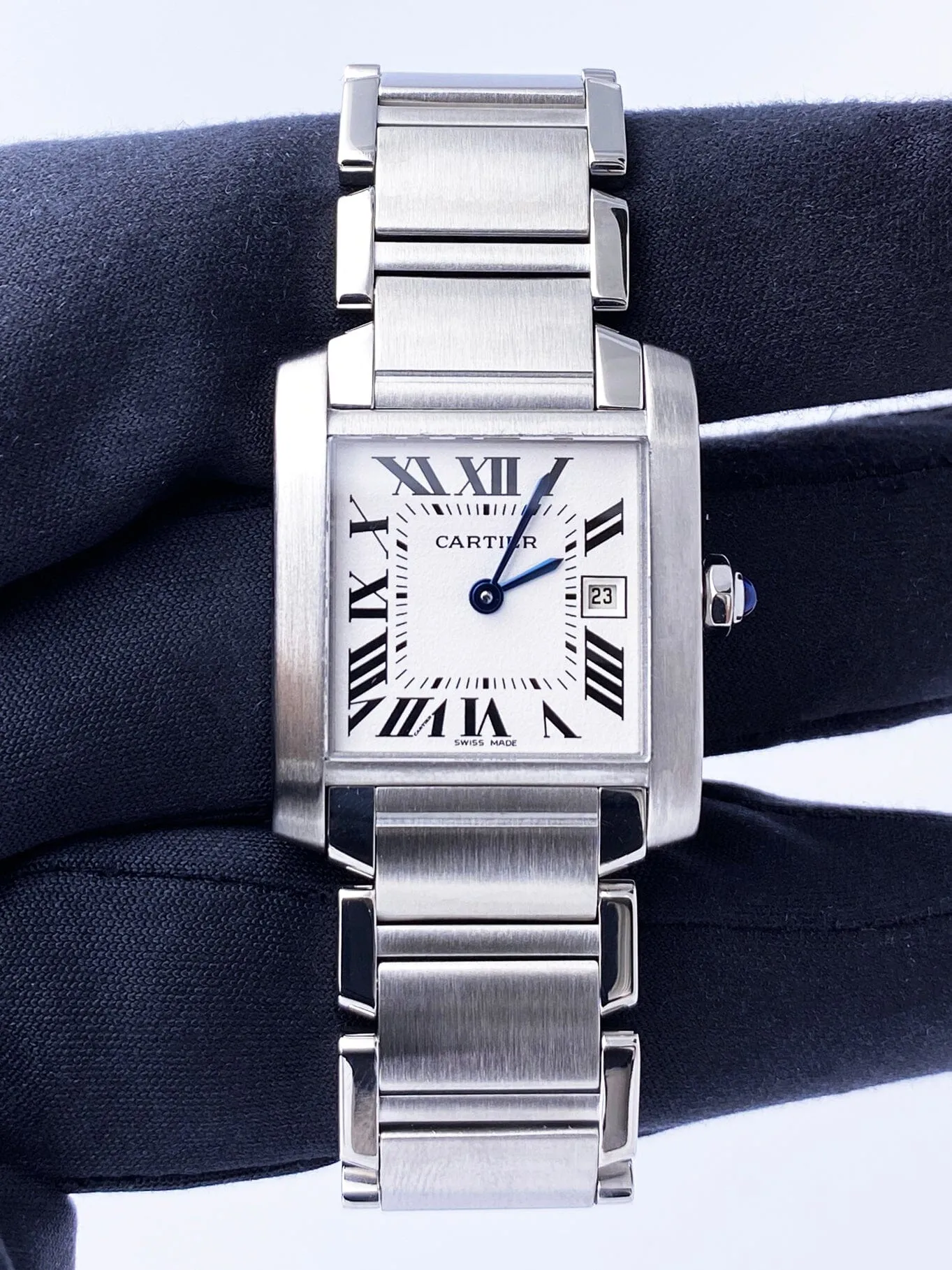 Cartier Tank Francaise W51011Q3 Stainless Steel Midsize Ladies Watch