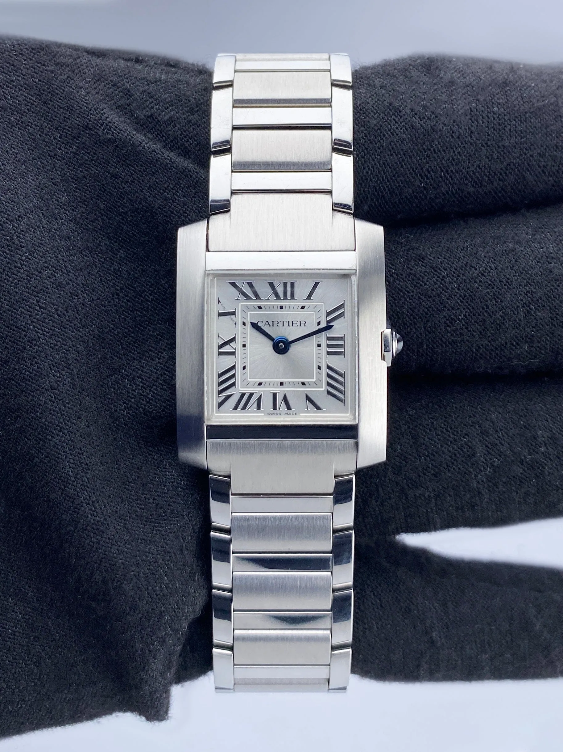 Cartier Tank Francaise WSTA0065 Silver Dial Stainless Steel Ladies Watch