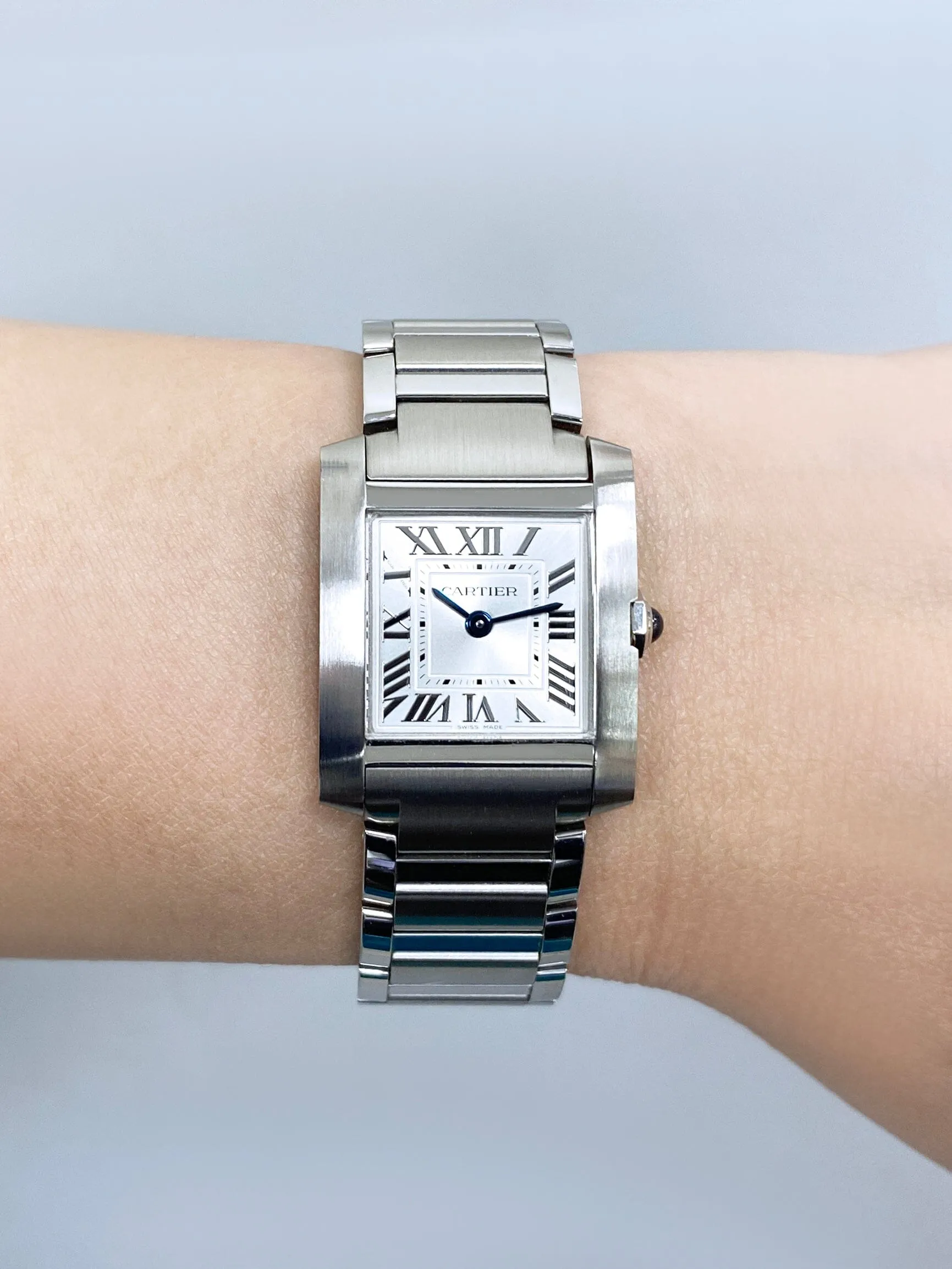 Cartier Tank Francaise WSTA0065 Silver Dial Stainless Steel Ladies Watch