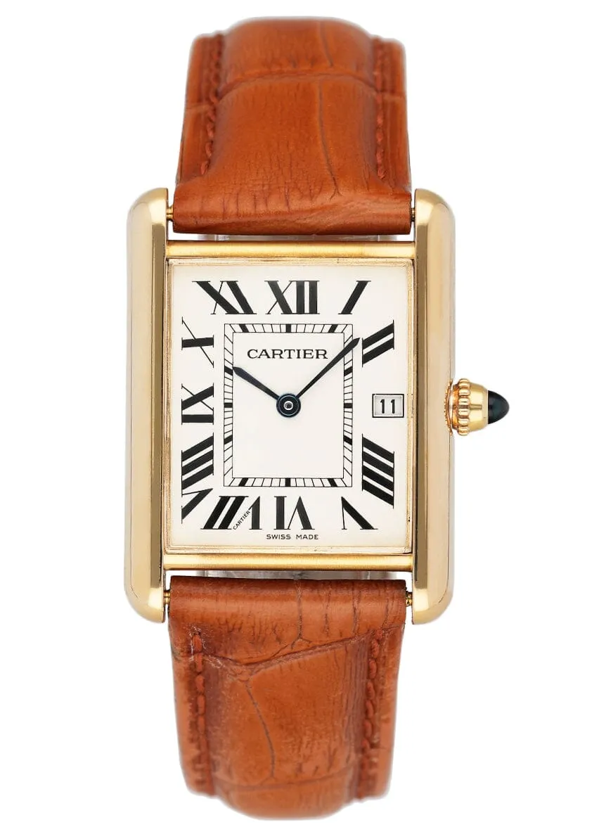 Cartier Tank Louis W1529756 18K Yellow Gold Mens Watch