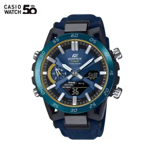 Casio Edifice ECB-2000 Lineup SOSPENSIONE 50th Anniversary Tough Solar Bluetooth¶© Blue Alcantara Material Band Watch ECB2000SS-2A ECB-2000SS-2A
