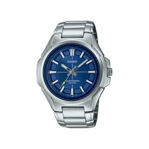 Casio MTP-RS100D-2A Men Analog Solar Watch Silver Stainless Steel Strap w. Bluetooth