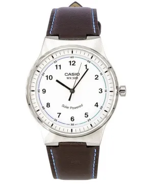 Casio Standard Analog Leather Strap White Dial Solar Powered MTP-RS105L-7B Mens Watch