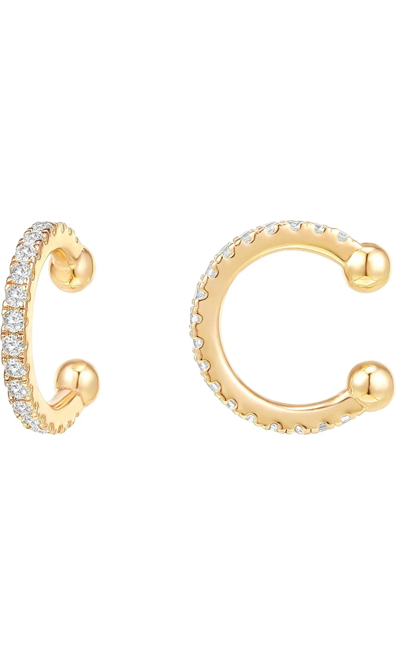Celine Gold Filled CZ Huggie Ear Cuff Set of 2