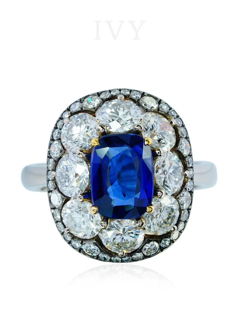 Ceylon Blue Sapphire and Diamond Ring
