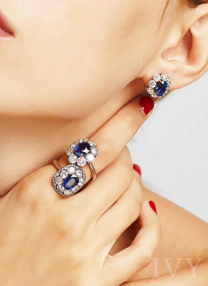 Ceylon Blue Sapphire and Diamond Ring