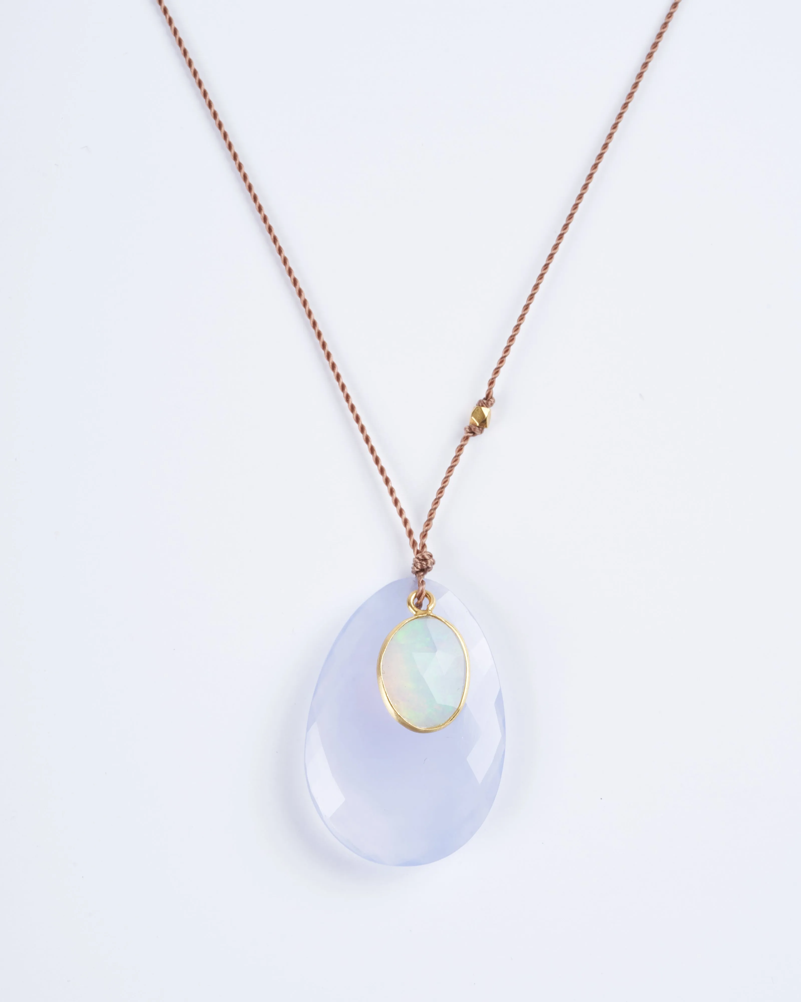 chalcedony and opal necklace
