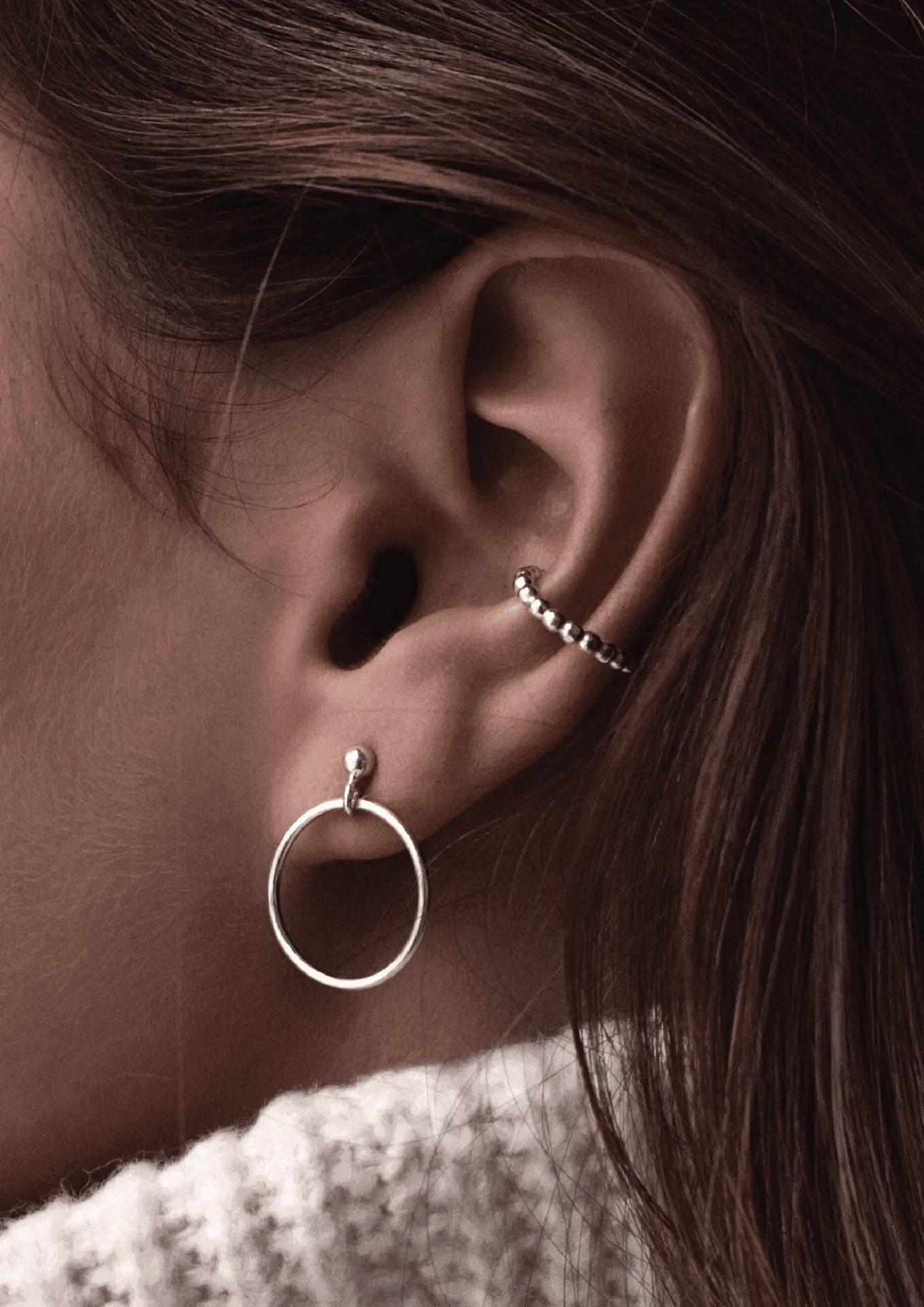 Champagne Ear Cuff Silver