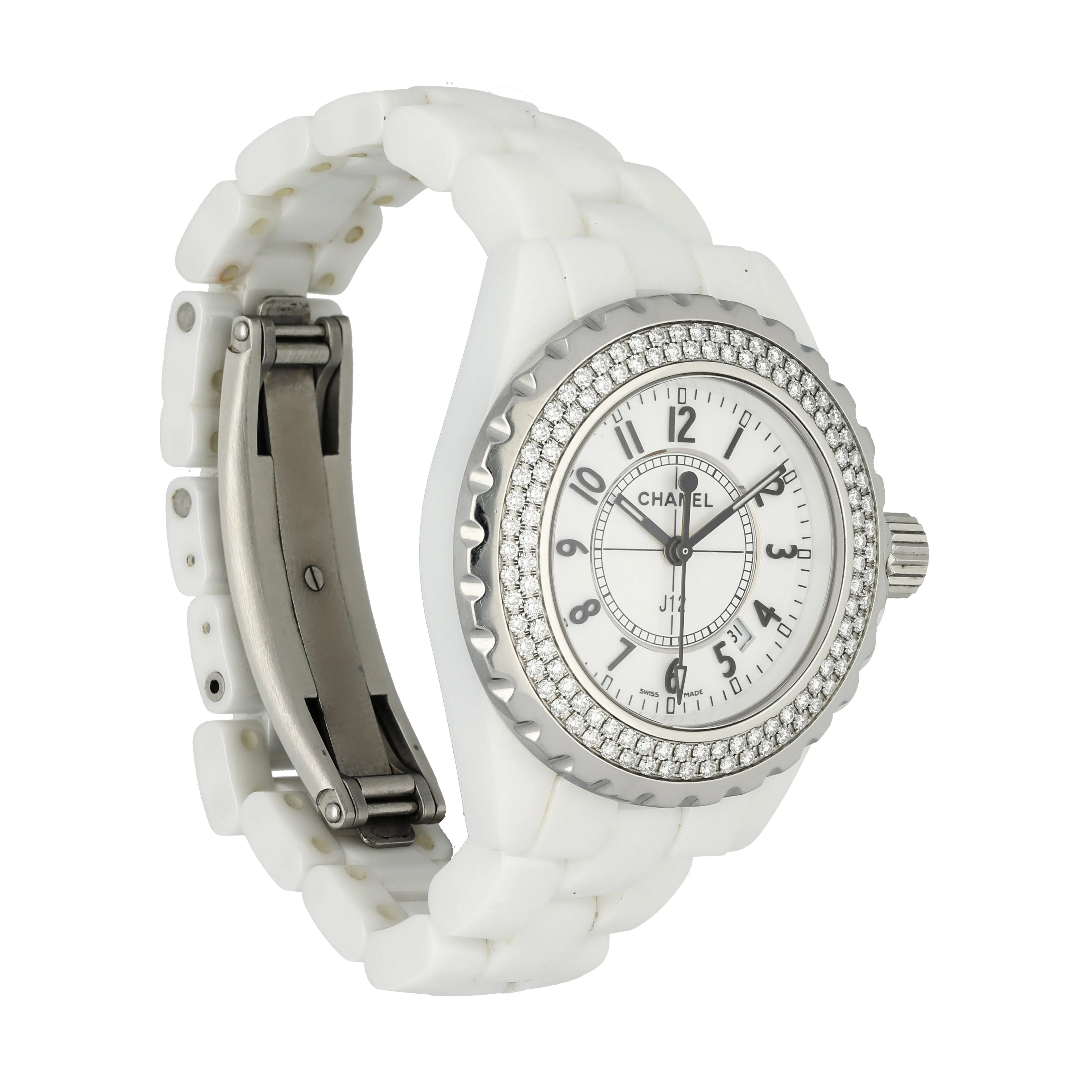 Chanel J12 Diamond Bezel H0969 Ceramic Ladies Watch