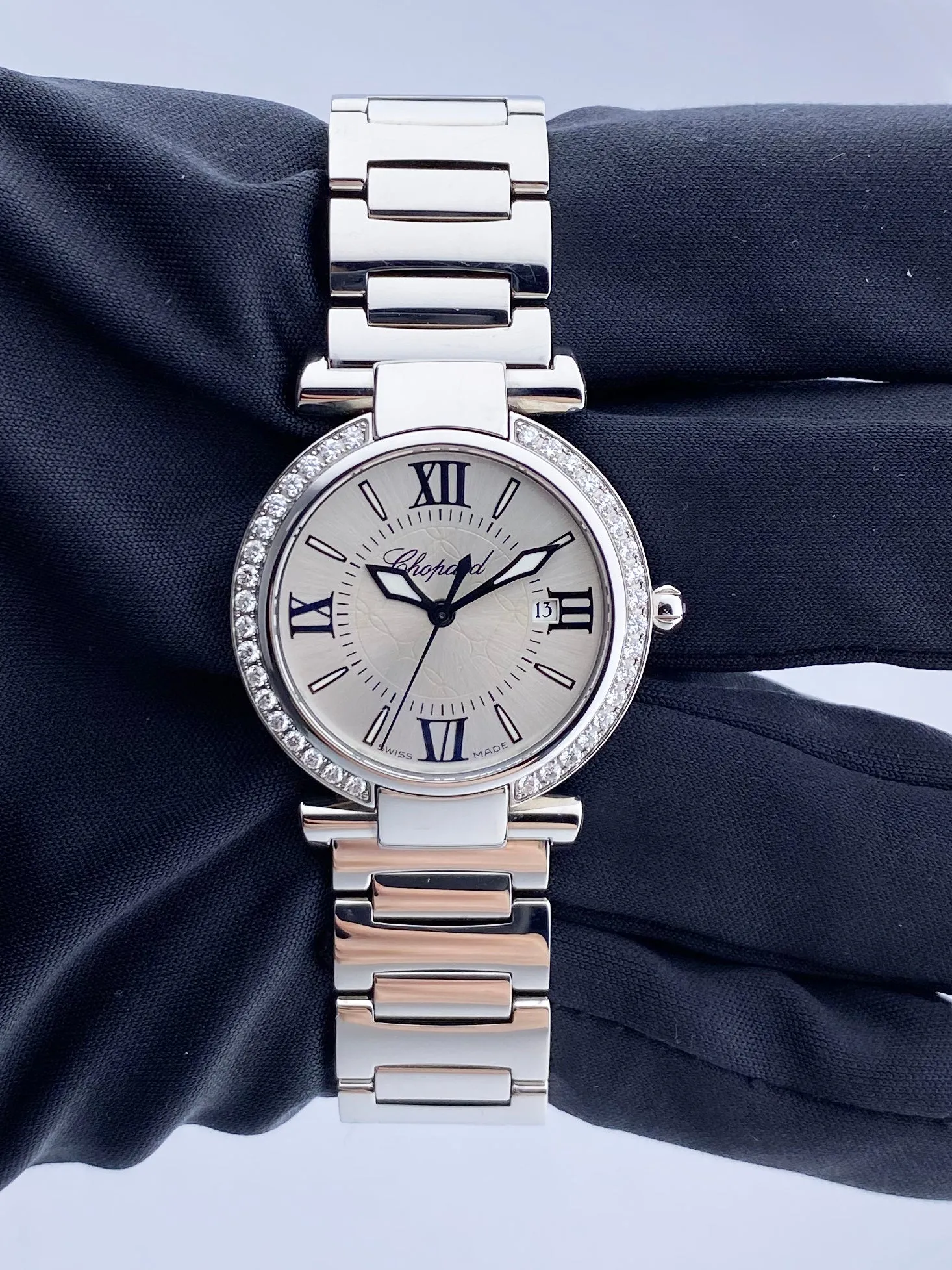 Chopard Imperiale 388541-3004 Diamond Steel Ladies Watch Box & Papers