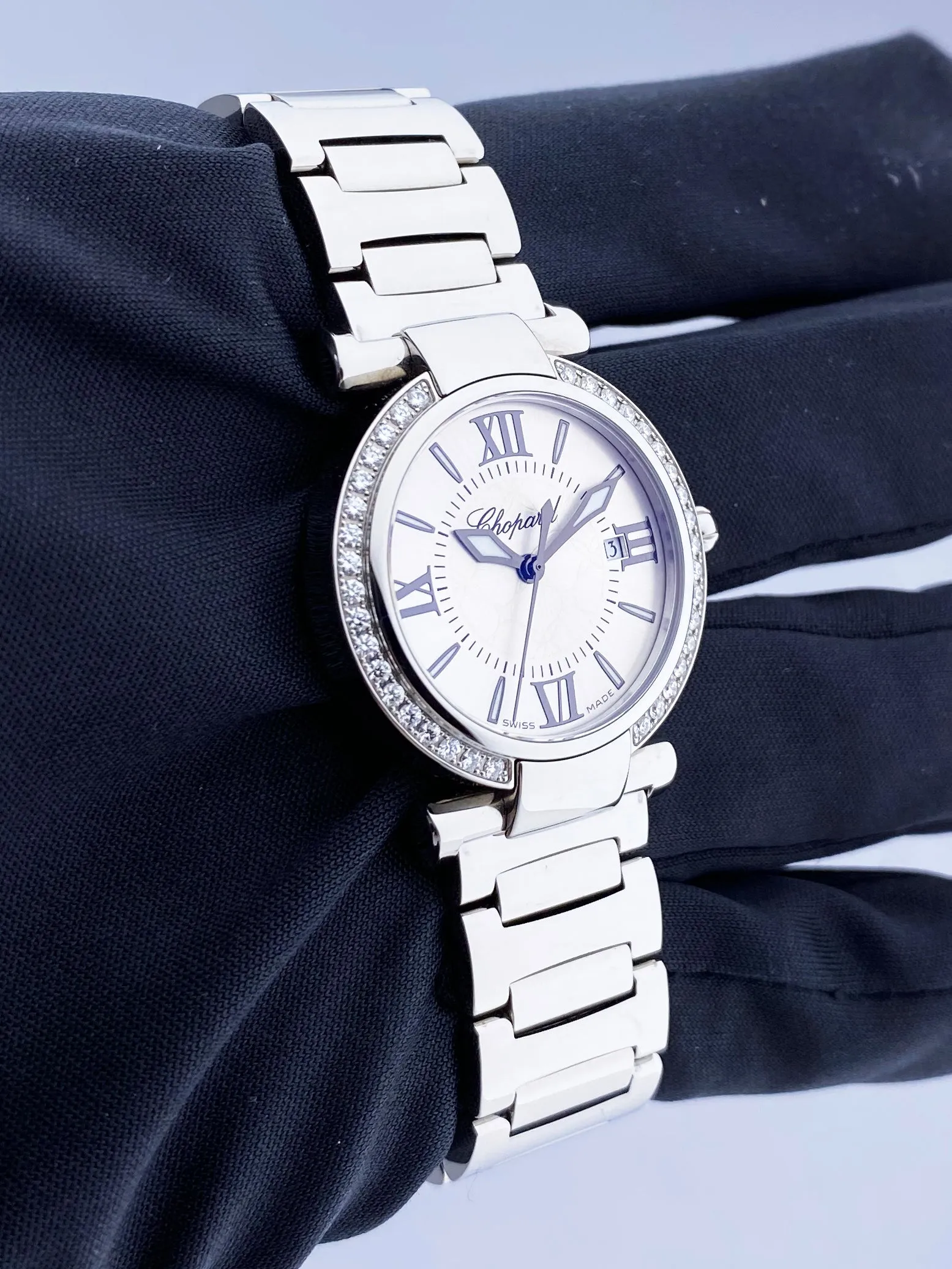 Chopard Imperiale 388541-3004 Diamond Steel Ladies Watch Box & Papers