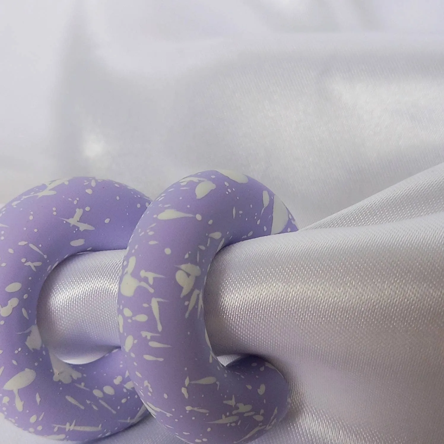Chunky Purple Speckled Hoop Earrings - Purple Earrings,Chunky Hoop Earrings,Purple Earrings In The UK,Hoop Earrings In The UK,Lilac Earrings
