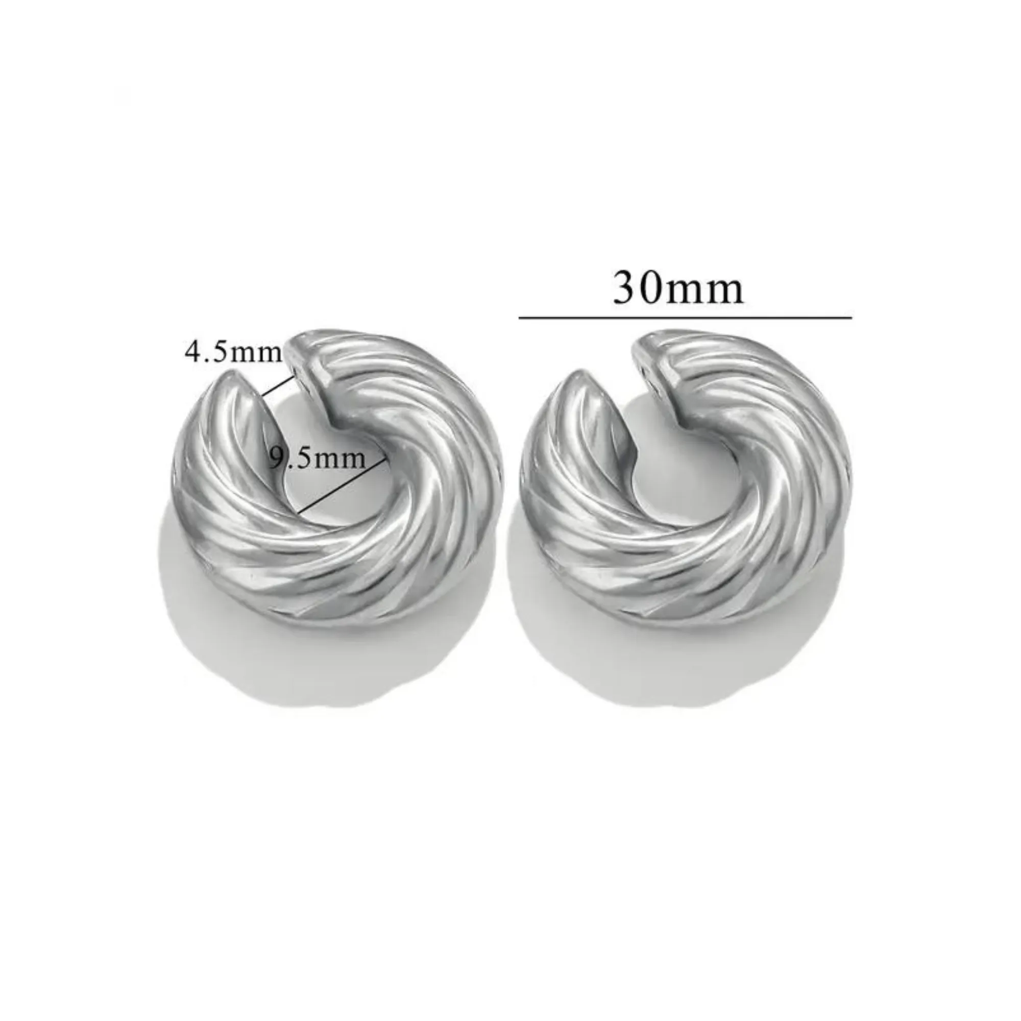 Chunky Swirl Steel Ear Cuff Set