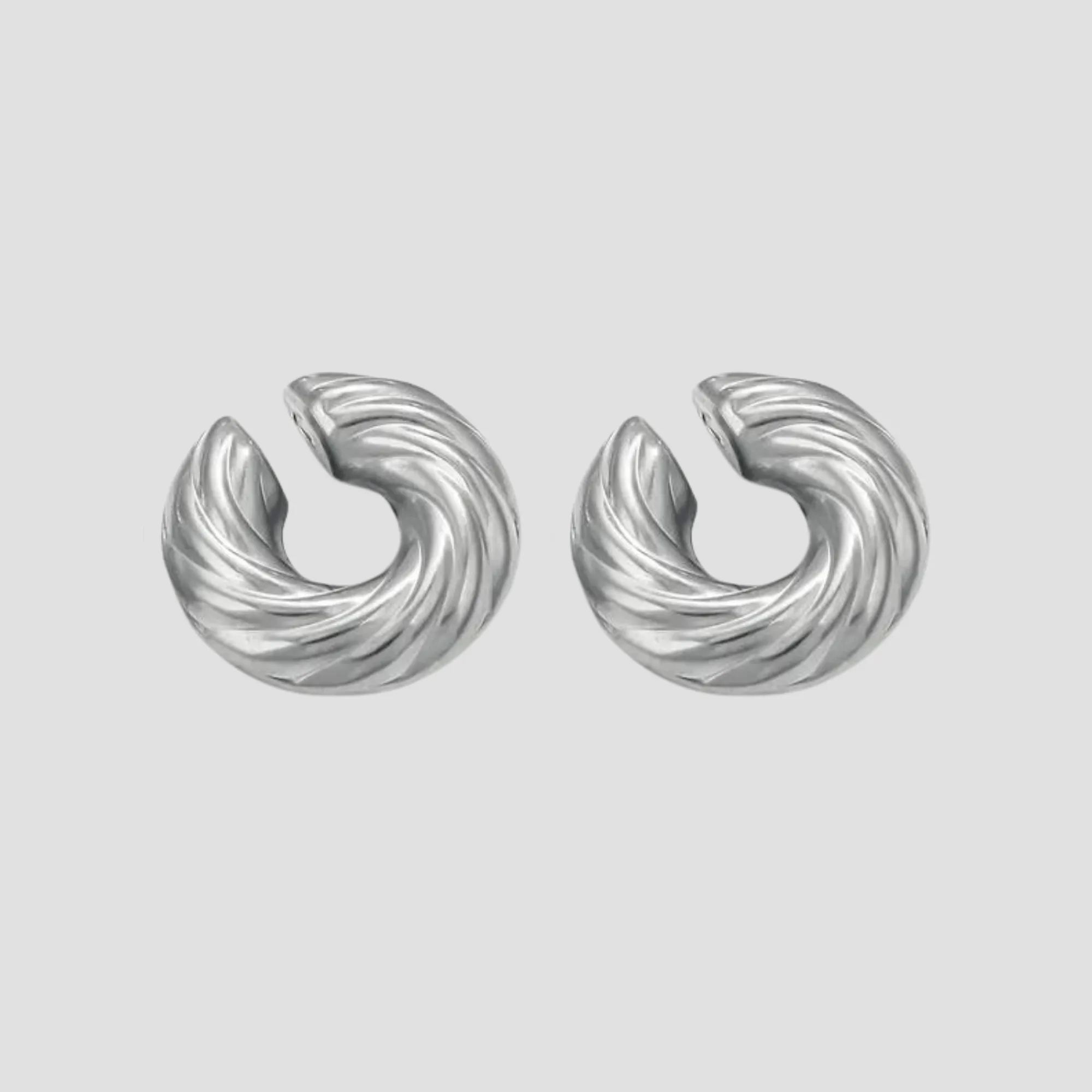 Chunky Swirl Steel Ear Cuff Set