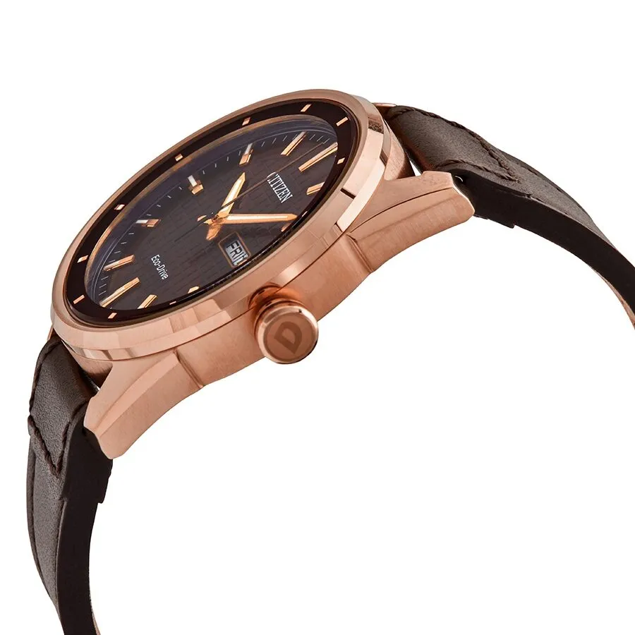 Citizen Drive Brown Dial Dark Brown Leather Men's Watch AW0083-08X