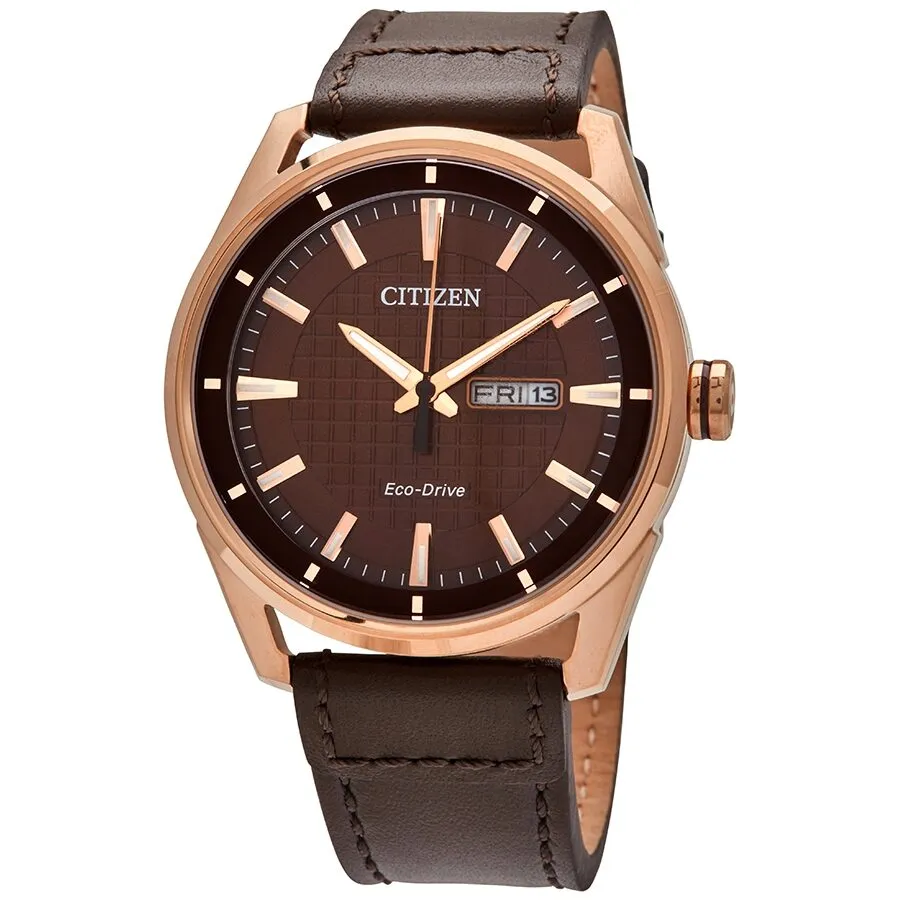 Citizen Drive Brown Dial Dark Brown Leather Men's Watch AW0083-08X