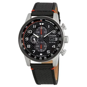 Citizen Primo Chronograph Eco-Drive Black Dial Men's Watch CA0681-03E