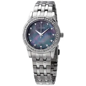 Citizen Silhouette Crystal Mother of Pearl Dial Ladies Watch EM0770-52Y