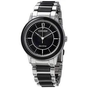 Citizen Two-tone Chandler Eco-Drive Black Dial Ladies Watch EM0741-51E