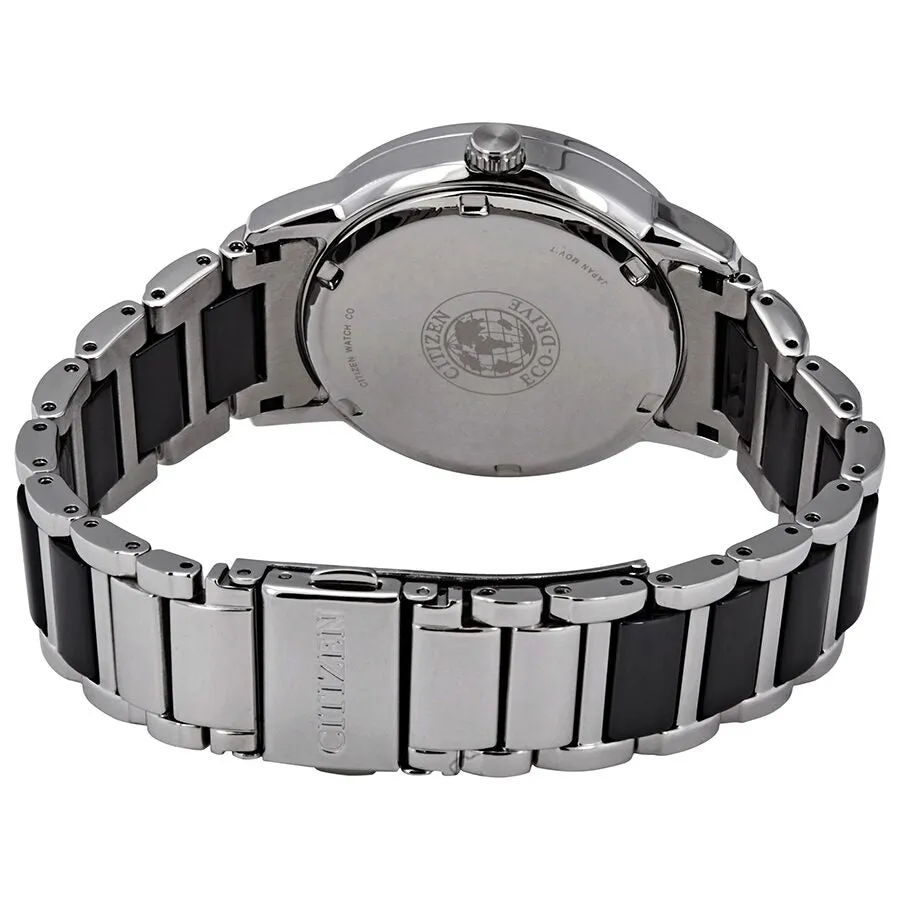 Citizen Two-tone Chandler Eco-Drive Black Dial Ladies Watch EM0741-51E