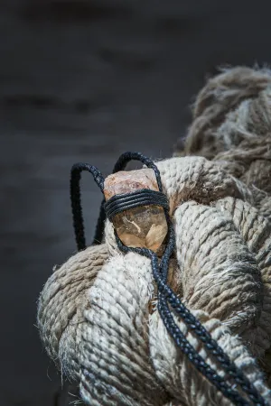 Citrine - Black Braided Rope