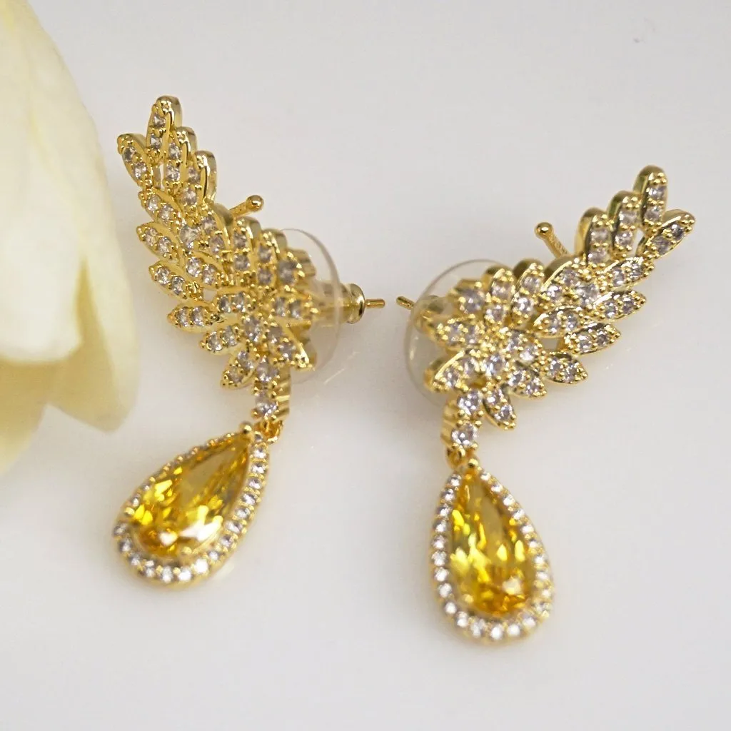 Citrine Cuffs & Dangle Earrings