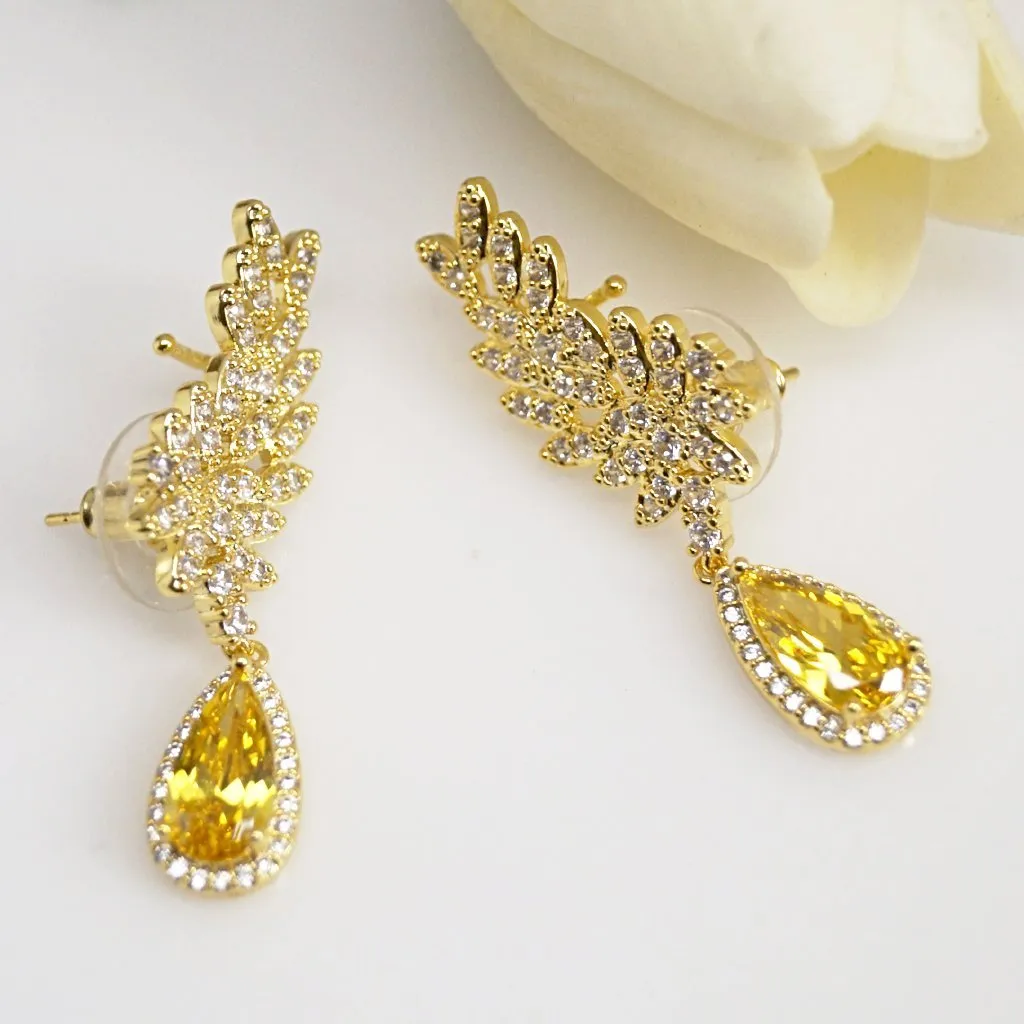 Citrine Cuffs & Dangle Earrings