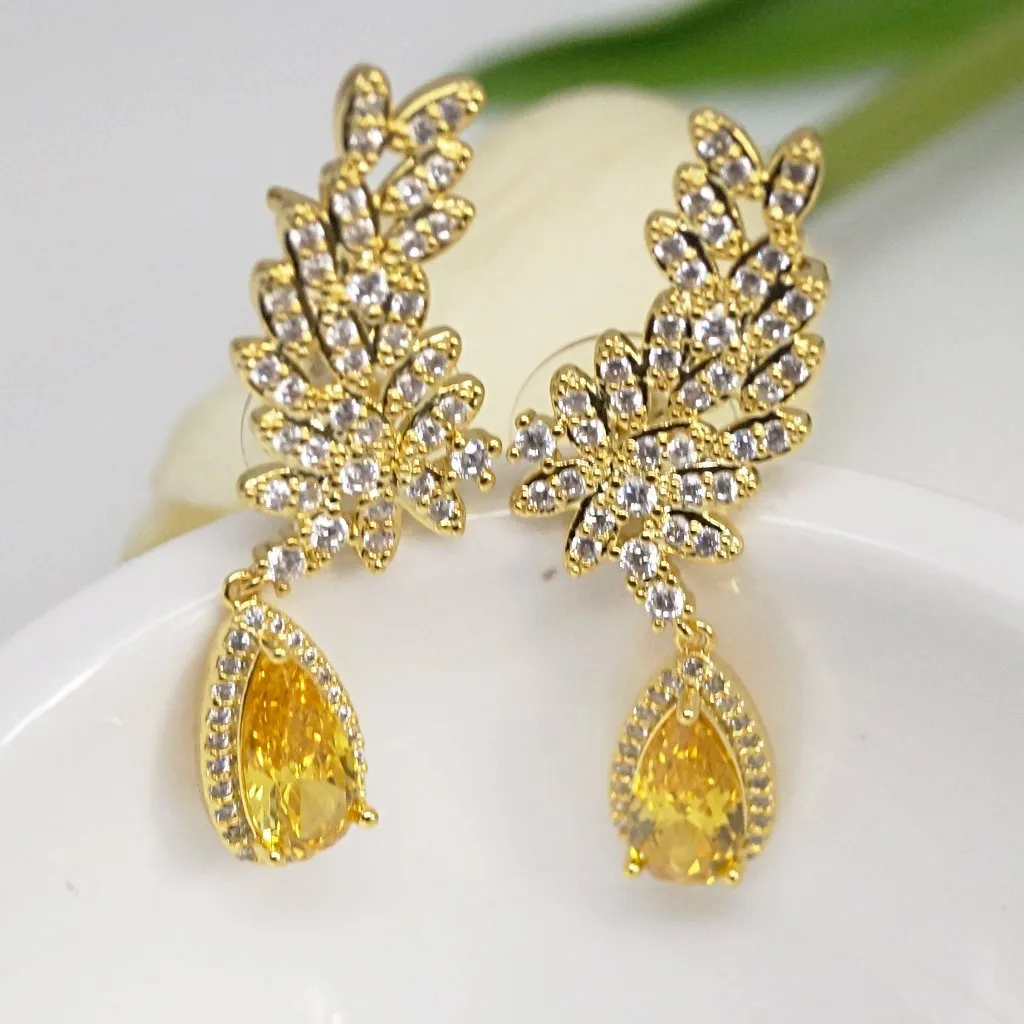 Citrine Cuffs & Dangle Earrings