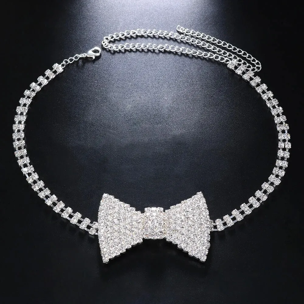 Classic Crystal Bow Choker Necklace