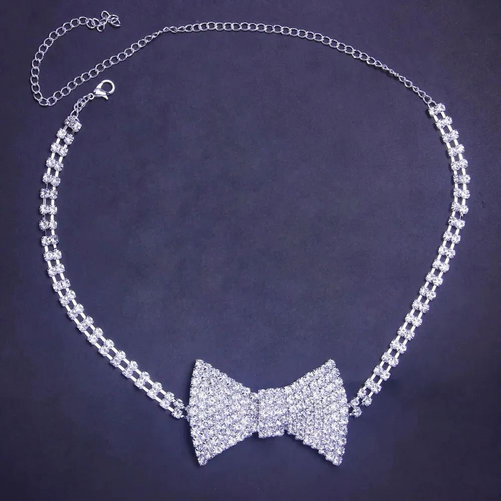 Classic Crystal Bow Choker Necklace