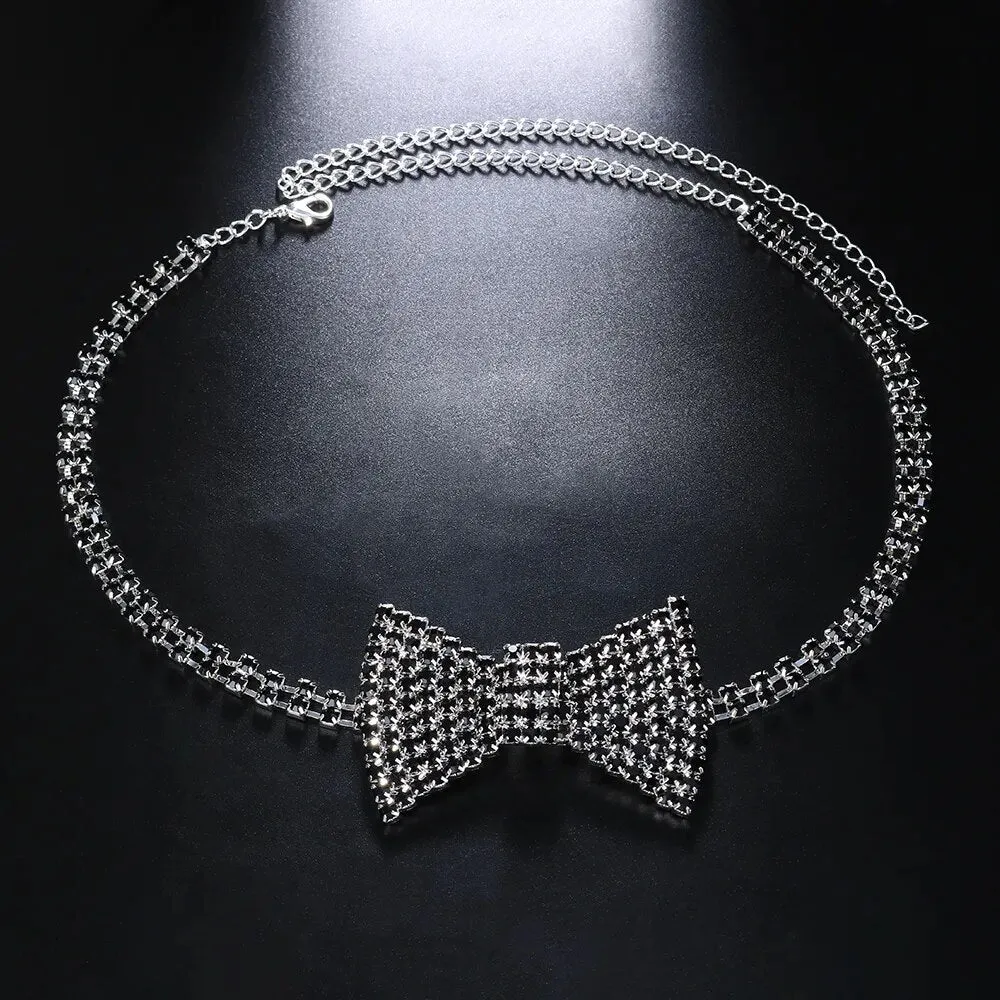 Classic Crystal Bow Choker Necklace