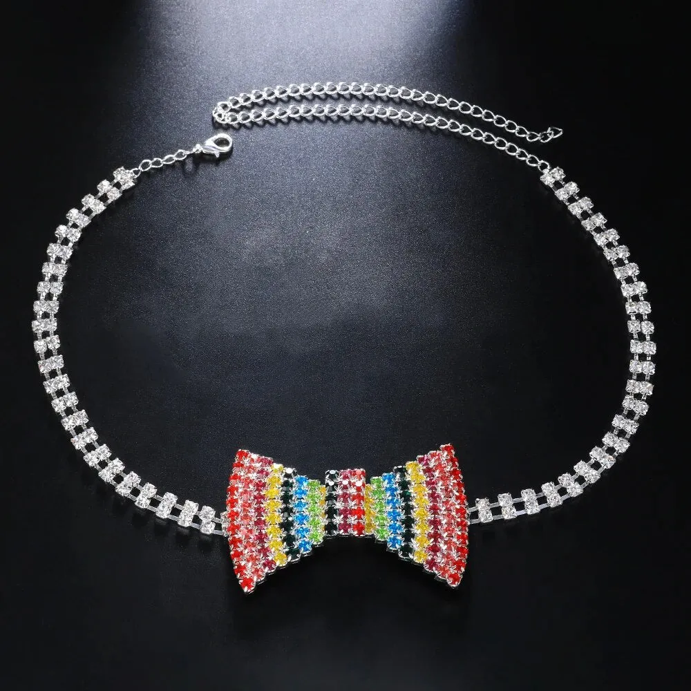 Classic Crystal Bow Choker Necklace