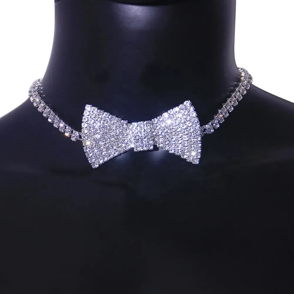Classic Crystal Bow Choker Necklace