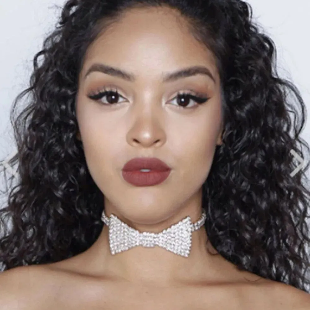 Classic Crystal Bow Choker Necklace