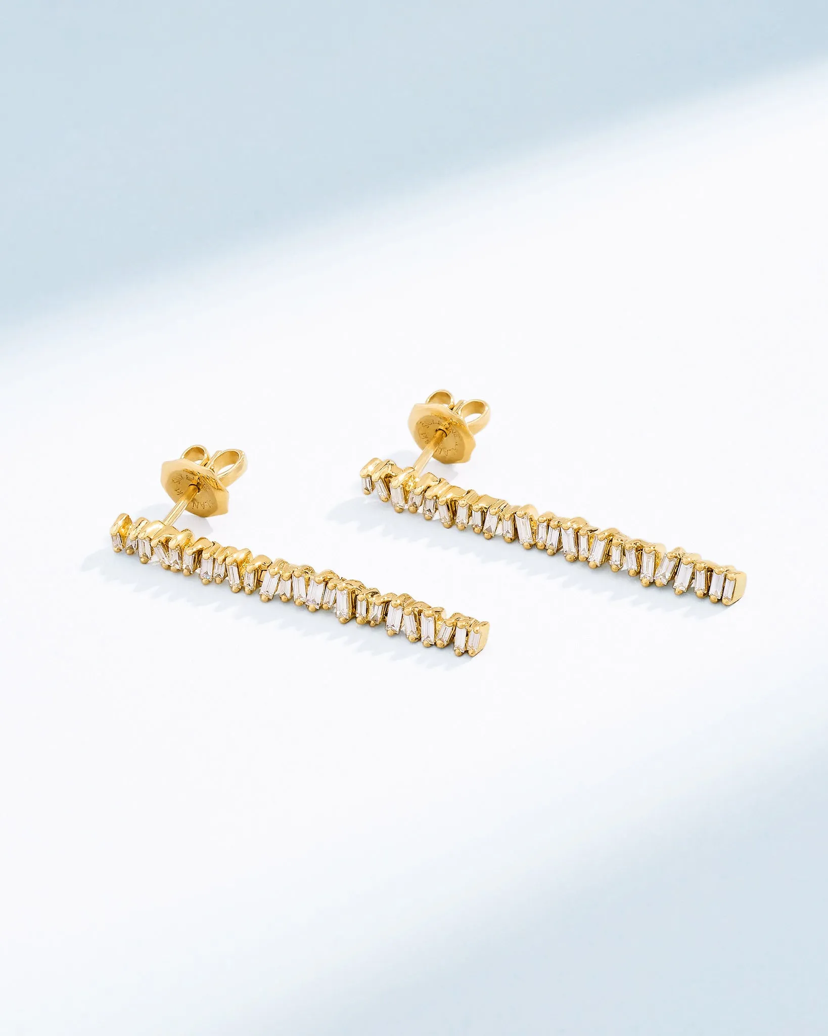 Classic Diamond Midi Tennis Drop Earrings