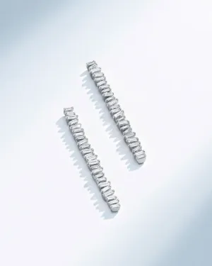 Classic Diamond Midi Tennis Drop Earrings