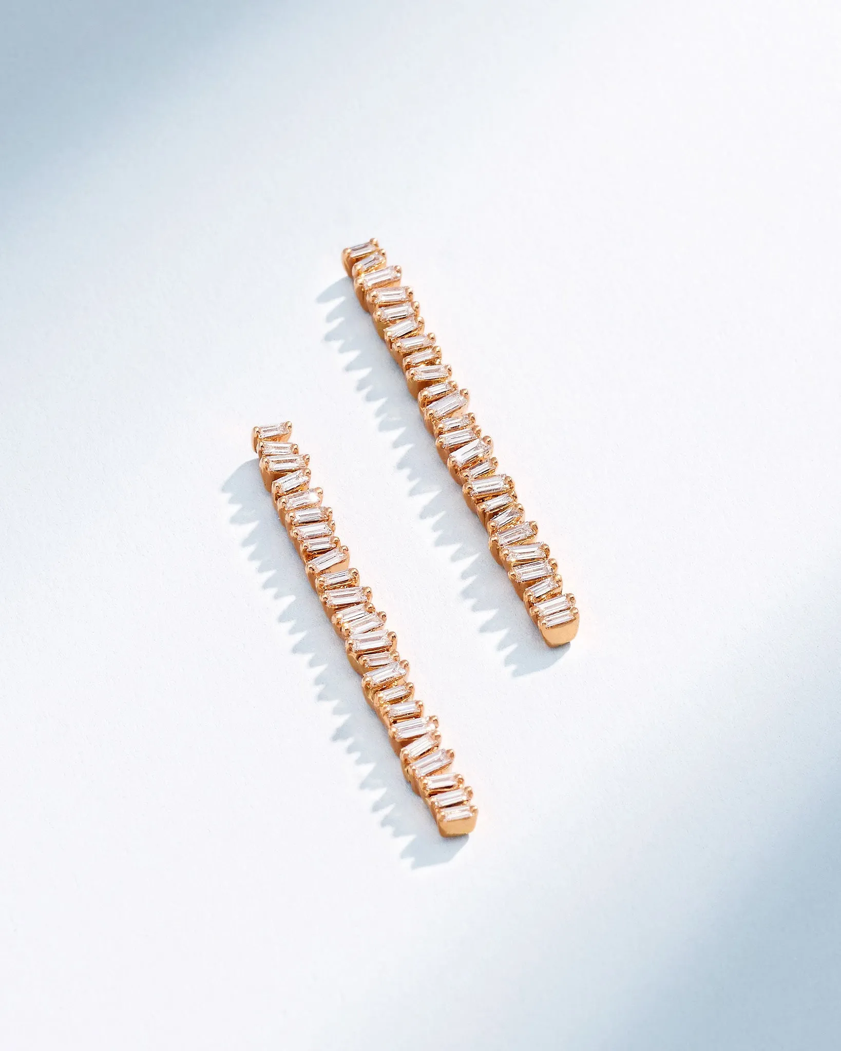 Classic Diamond Midi Tennis Drop Earrings