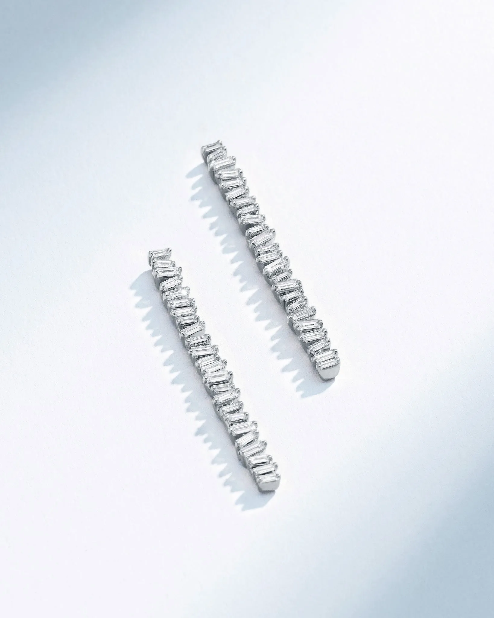 Classic Diamond Midi Tennis Drop Earrings