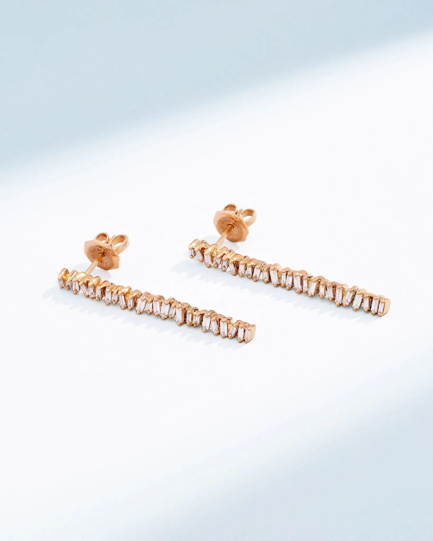 Classic Diamond Midi Tennis Drop Earrings